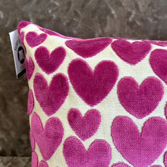 Soho Studio Valentine Pillow 💕 Feather Pillow Pink Beige New - Picture 2 of 6